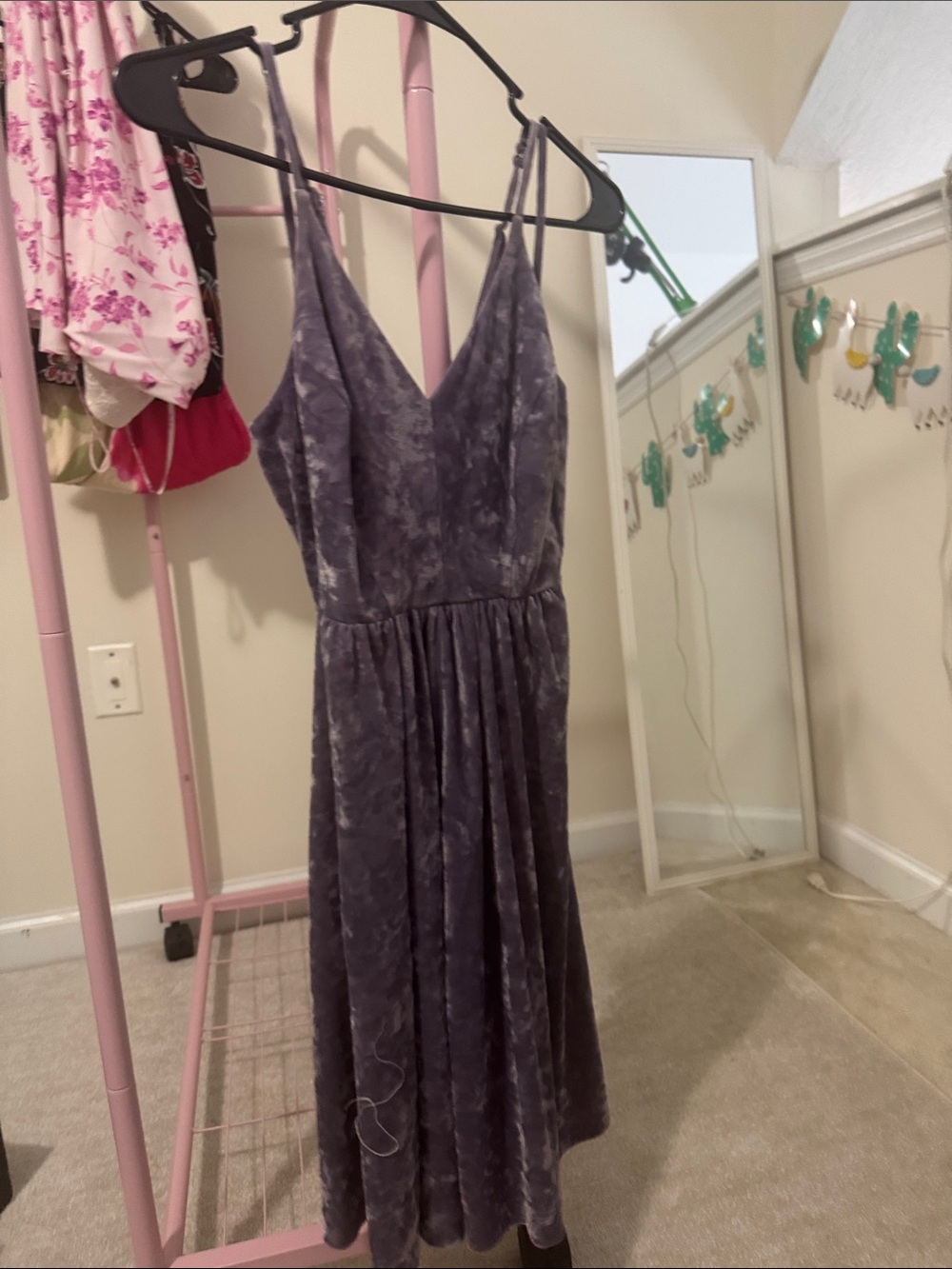 wild fable Purple Velvet Tie-Dye Midi Dress